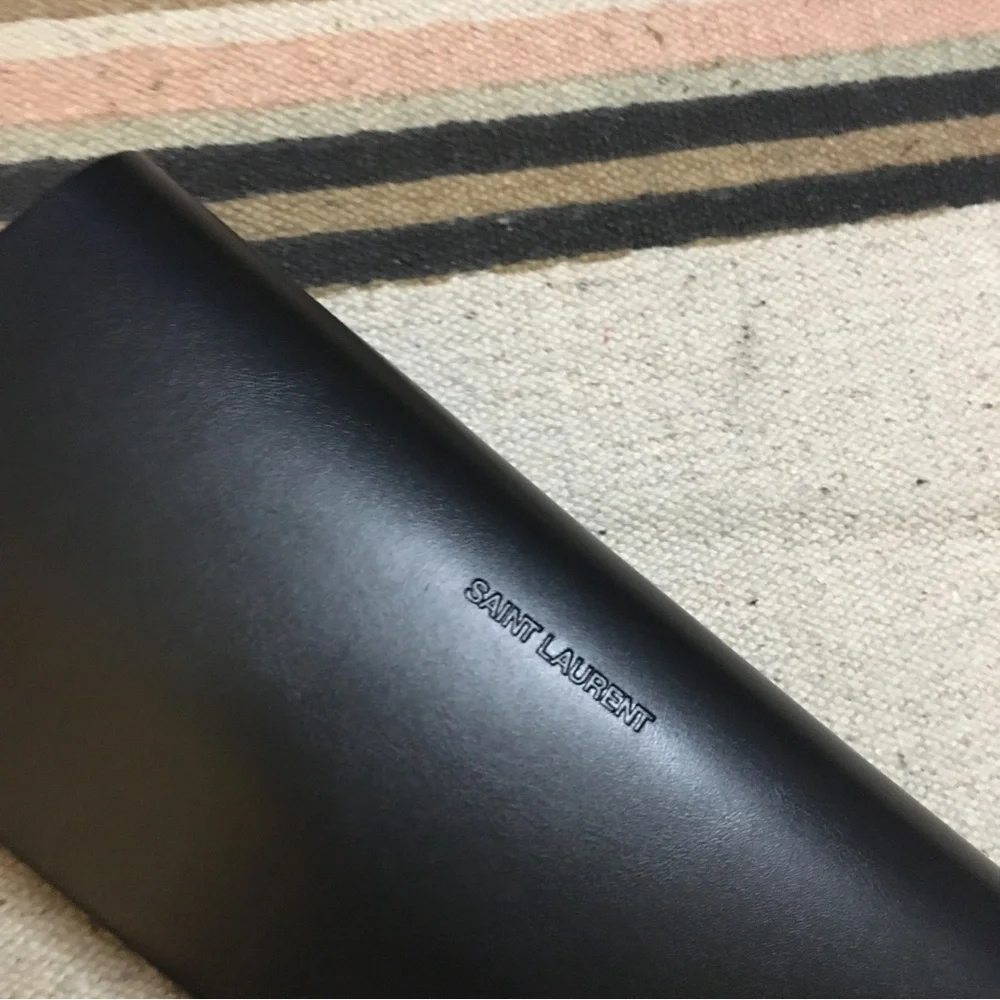 Saint Laurent Black Eyeglasses sunglasses case with shag new